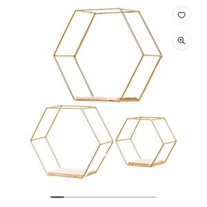 hexagon floating wall shelves set of 3